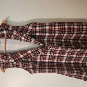 Red and Black Plaid Sleeveless Dress